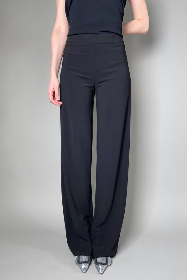 D. Exterior Long Straight Leg Crepe Pants in Black