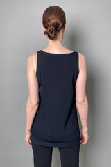 D. Exterior Long Viscose Knit Tank Top in Black