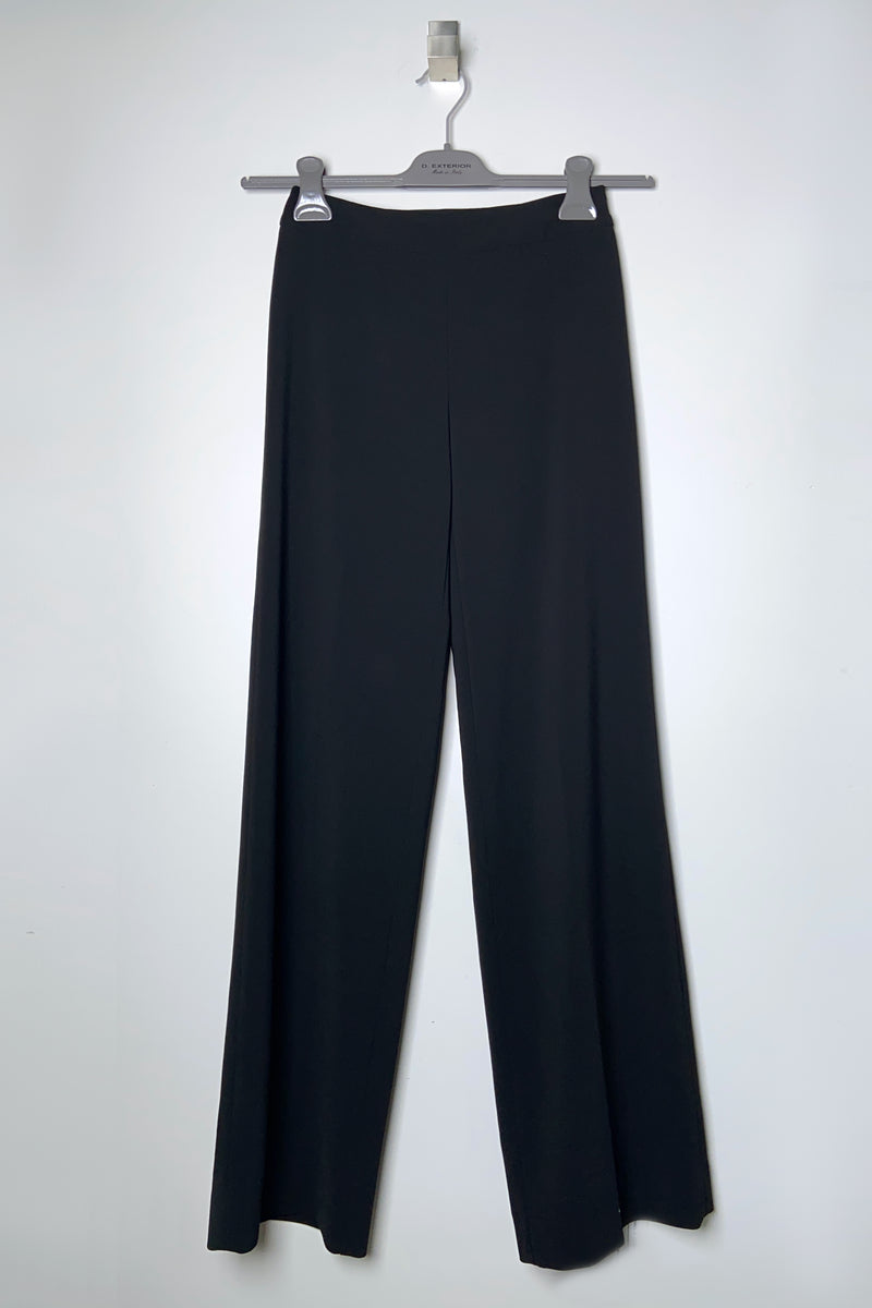 D. Exterior Long Straight Leg Crepe Pants in Black