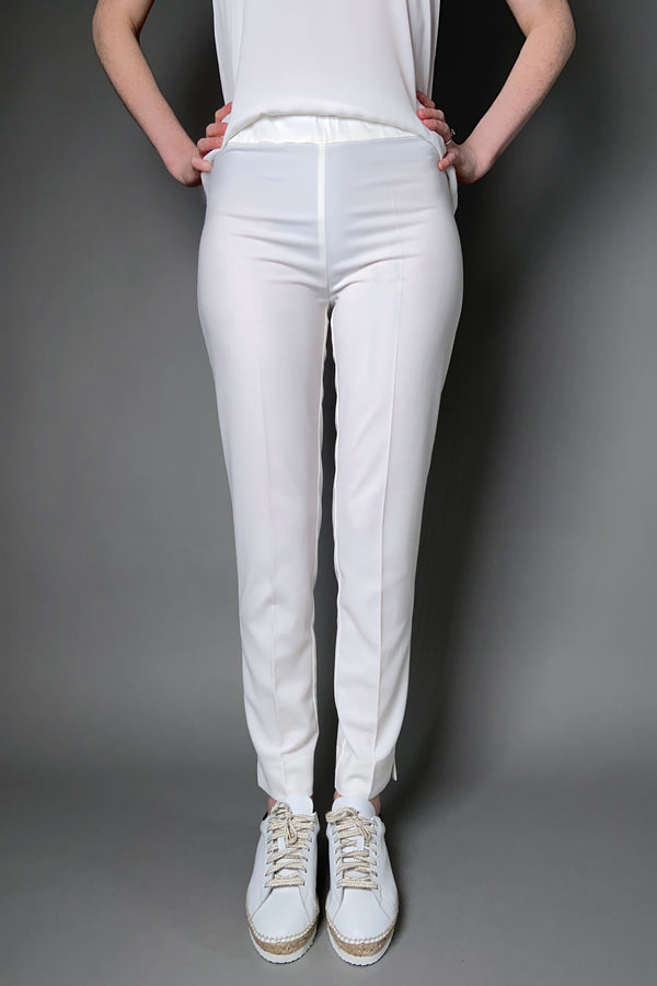 D. Exterior Slim Crepe Pants in Off White
