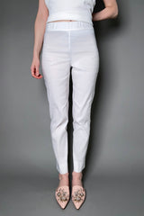 D. Exterior Stretch Linen Pants in White