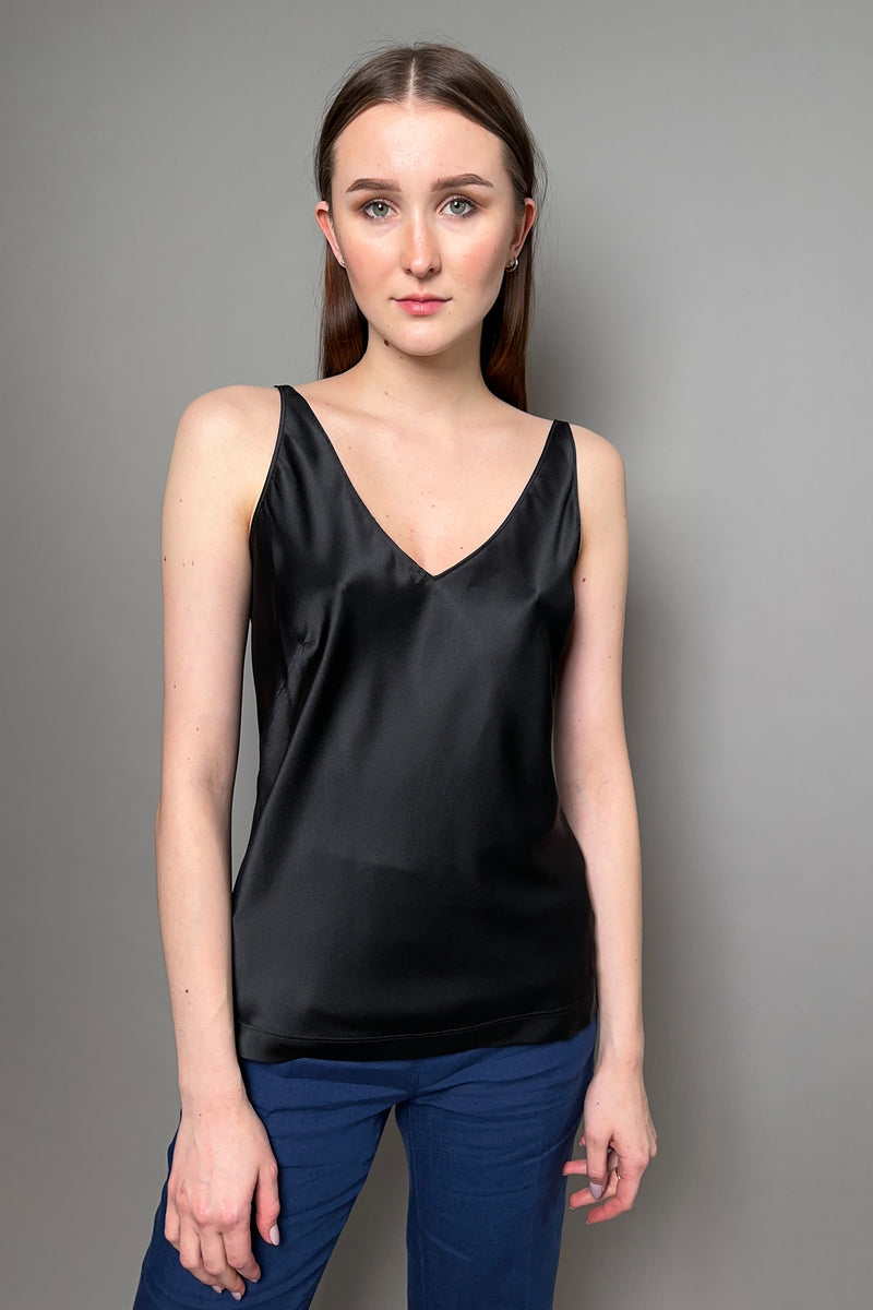 Dorothee Schumacher Sense of Shine Silk Camisole in Black Vancouver. Shop Online or in Store.