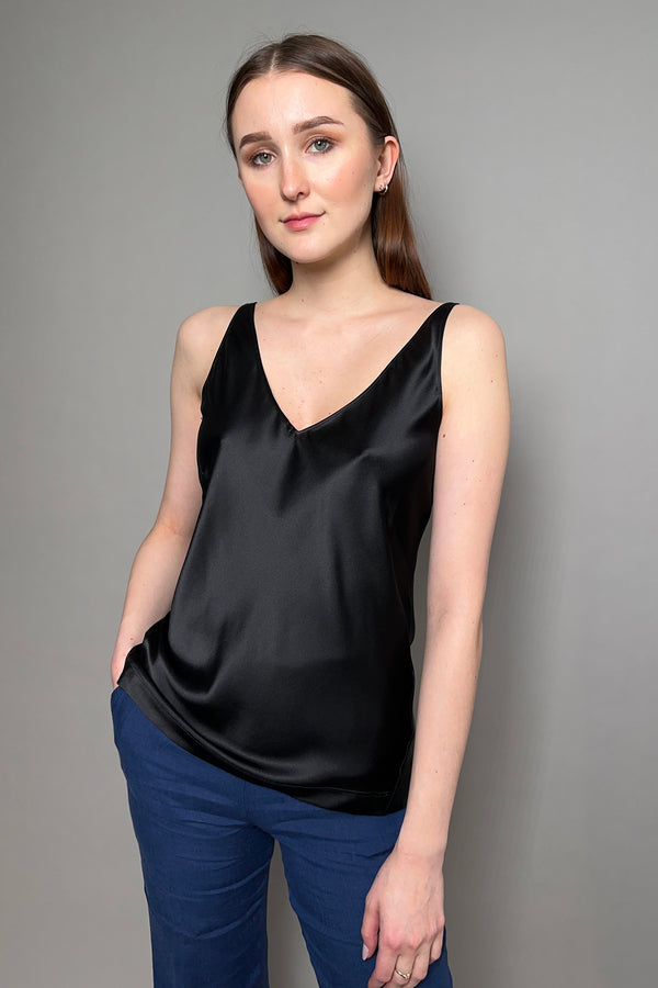 Dorothee Schumacher New Arrivals Sense of Shine Silk Camisole in Black - Ashia Mode