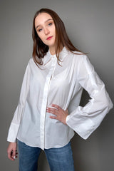 Dorothee Schumacher Sale Poplin Power Blouse in White - Ashia Mode