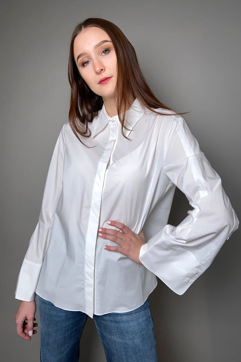 Dorothee Schumacher Sale Poplin Power Blouse in White - Ashia Mode