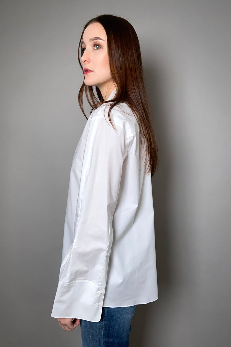 Dorothee Schumacher Sale Poplin Power Blouse in White - Ashia Mode