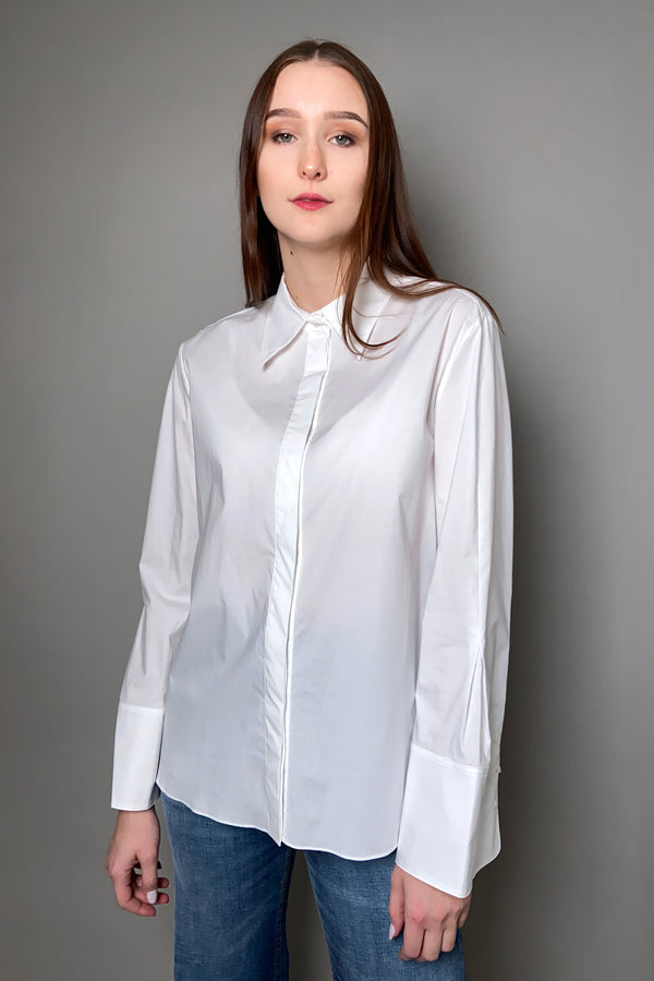 Dorothee Schumacher Sale Poplin Power Blouse in White - Ashia Mode