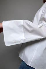 Dorothee Schumacher Sale Poplin Power Blouse in White - Ashia Mode