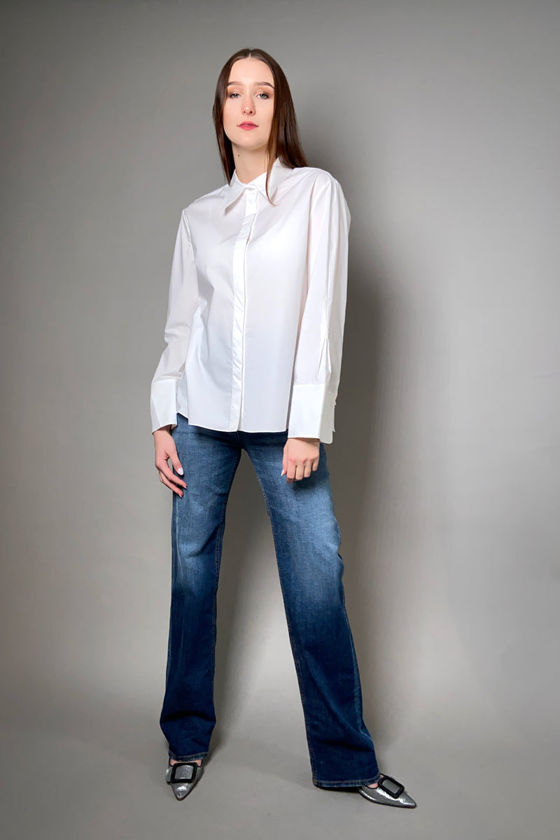 Dorothee Schumacher Sale Poplin Power Blouse in White - Ashia Mode