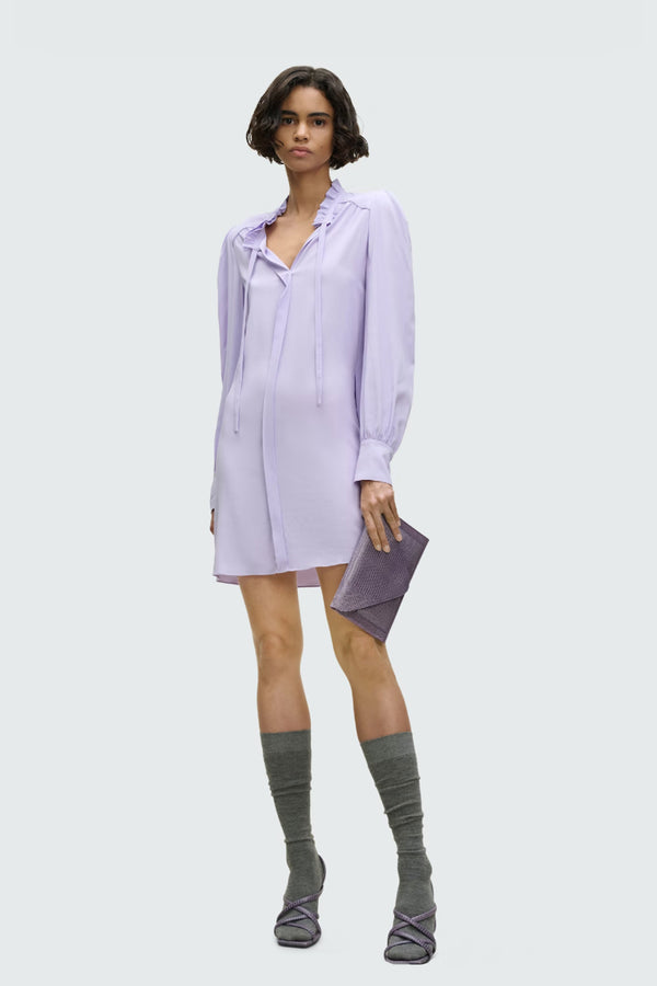 Dorothee Schumacher New Arrivals Modern Flow Dress in Powder Lilac - Ashia Mode