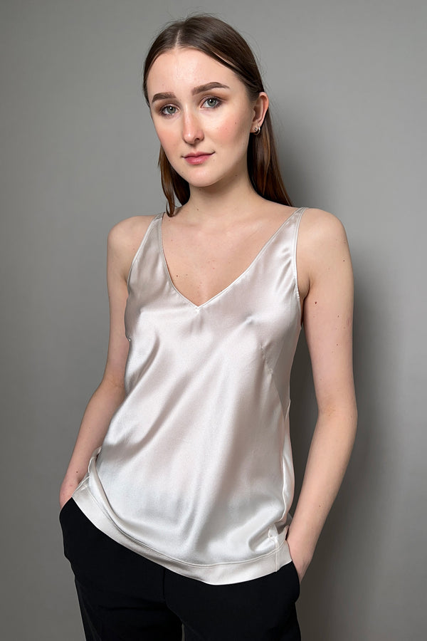 Dorothee Schumacher New Arrivals Sense of Shine Silk Camisole in Champagne - Ashia Mode