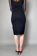 D. Exterior Reversible Knit Pencil Skirt in Black and Camel