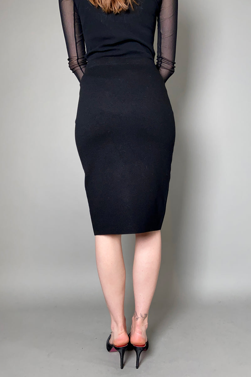 D. Exterior Reversible Knit Pencil Skirt in Black and Camel