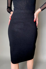 D. Exterior Reversible Knit Pencil Skirt in Black and Camel