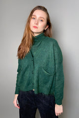 D. Exterior Furry Alpaca Cardigan in Emerald