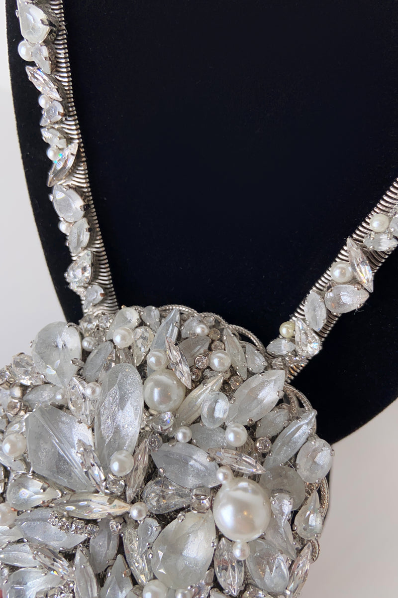 Erickson Beamon Large Round Swarovski Pendant Necklace with Silver Chain