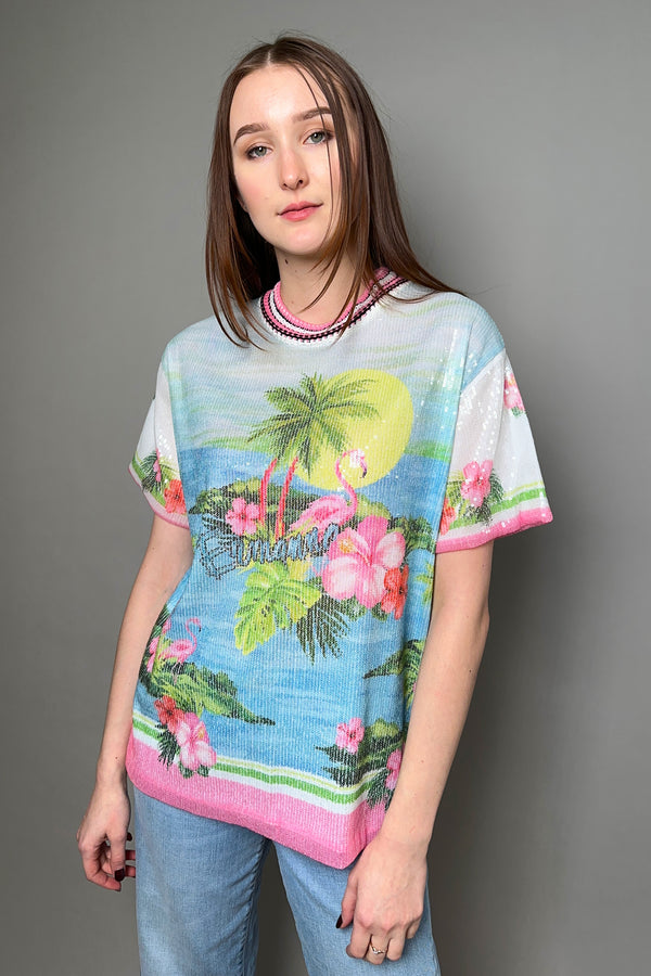 Ermanno Scervino Firenze Sequin Flamingo T-Shirt