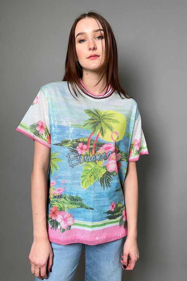Ermanno Scervino Firenze Sequin Flamingo T-Shirt