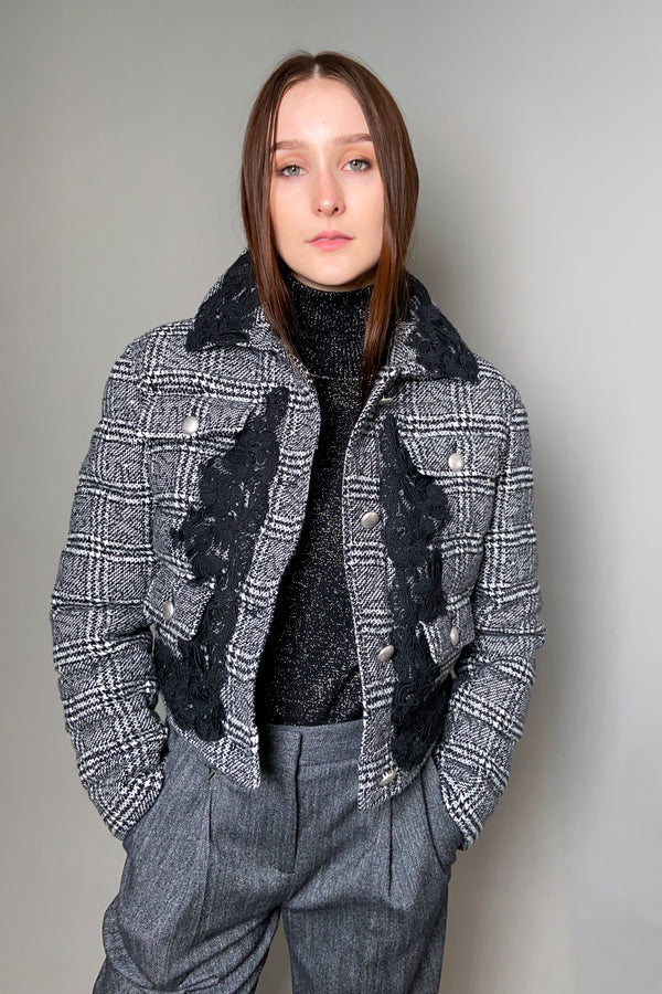 Ermanno Scervino Firenze Lace Adorned Short Puffer Jacket