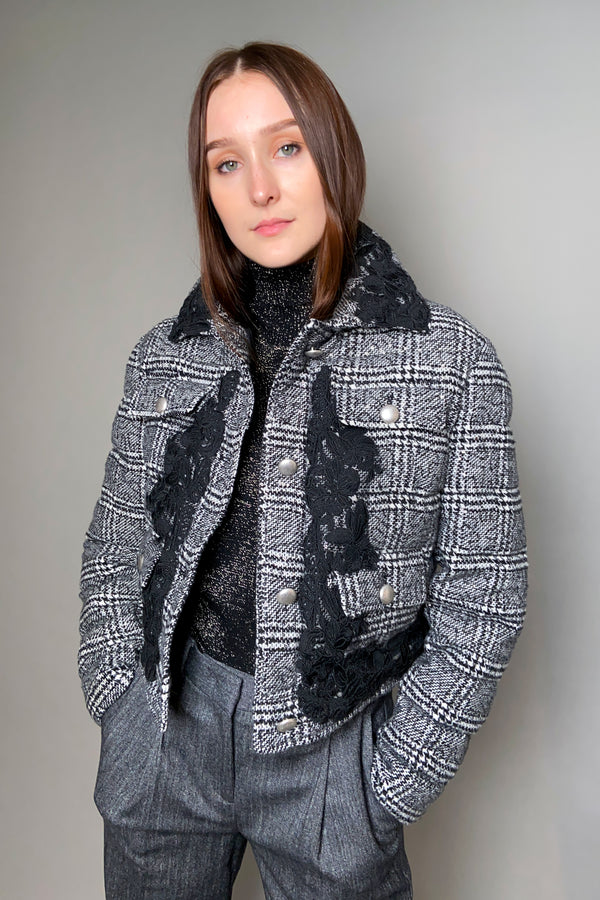 Ermanno Scervino Firenze Lace Adorned Short Puffer Jacket