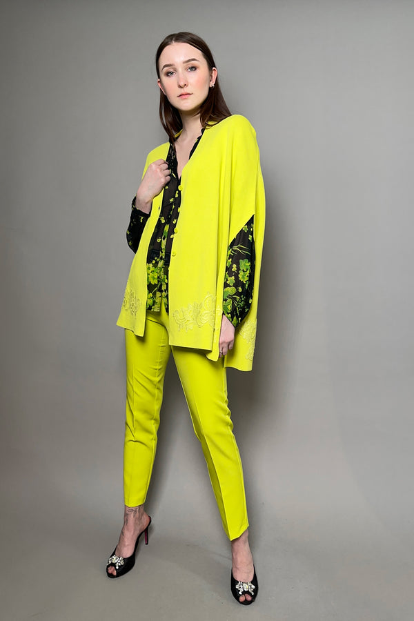 Ermanno Scervino Firenze Skinny Pants with Logo in Neon Green