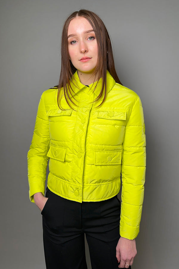 Ermanno Scervino Firenze Short Padded Jacket in Neon Yellow-Green