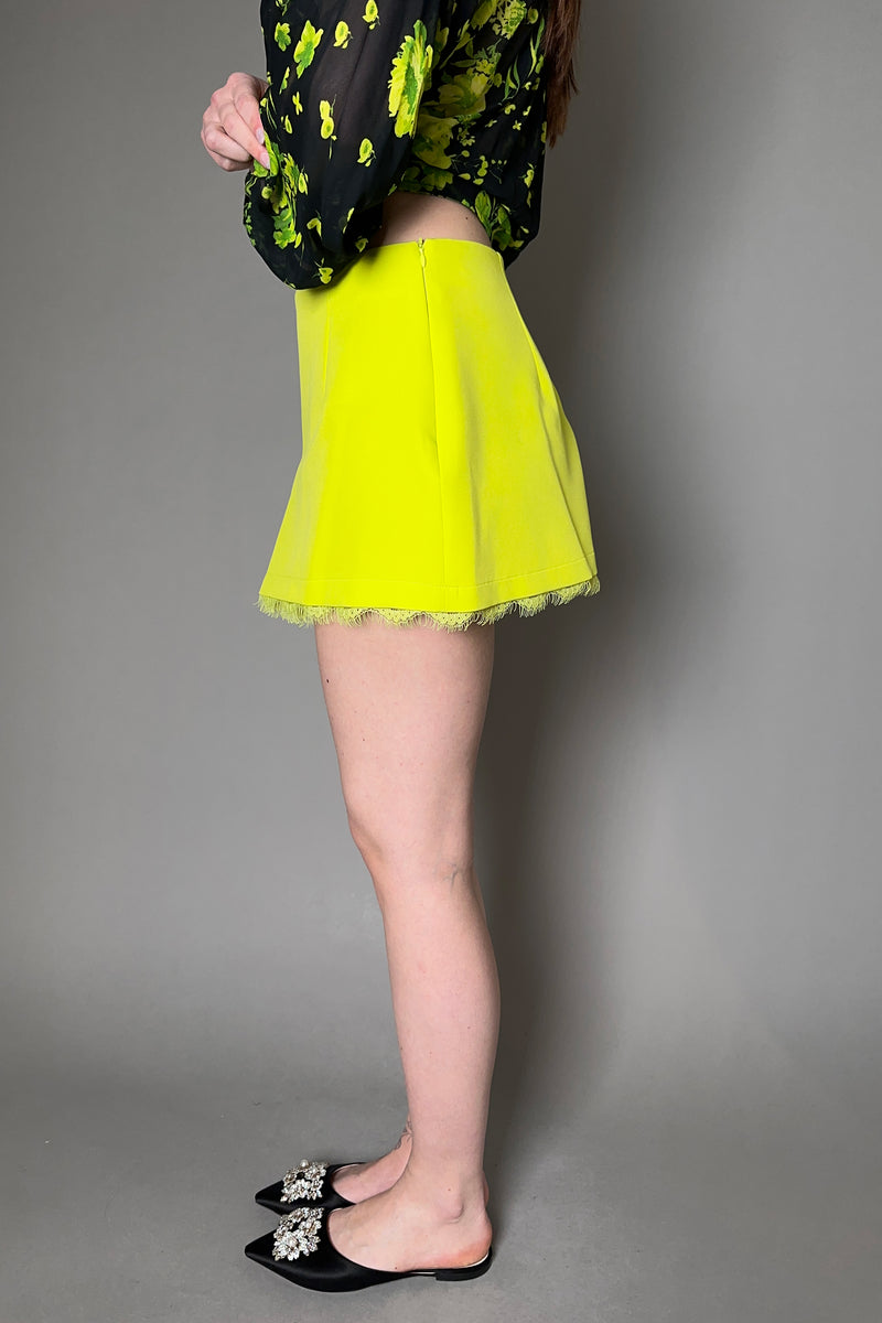 Ermanno Scervino Firenze Skort with Lace Detail in Neon Green
