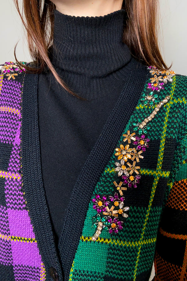 Ermanno Scervino Firenze Multi-Colour Knitted Plaid Cardigan