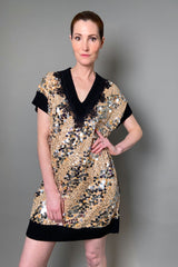 Ermanno Scervino Firenze Sequin Adorned Knit Dress in Black and Beige