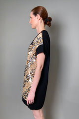 Ermanno Scervino Firenze Sequin Adorned Knit Dress in Black and Beige