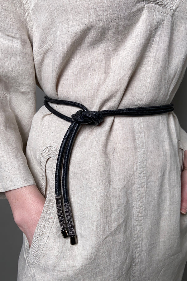 Fabiana Filippi Leather Cord Belt in Black