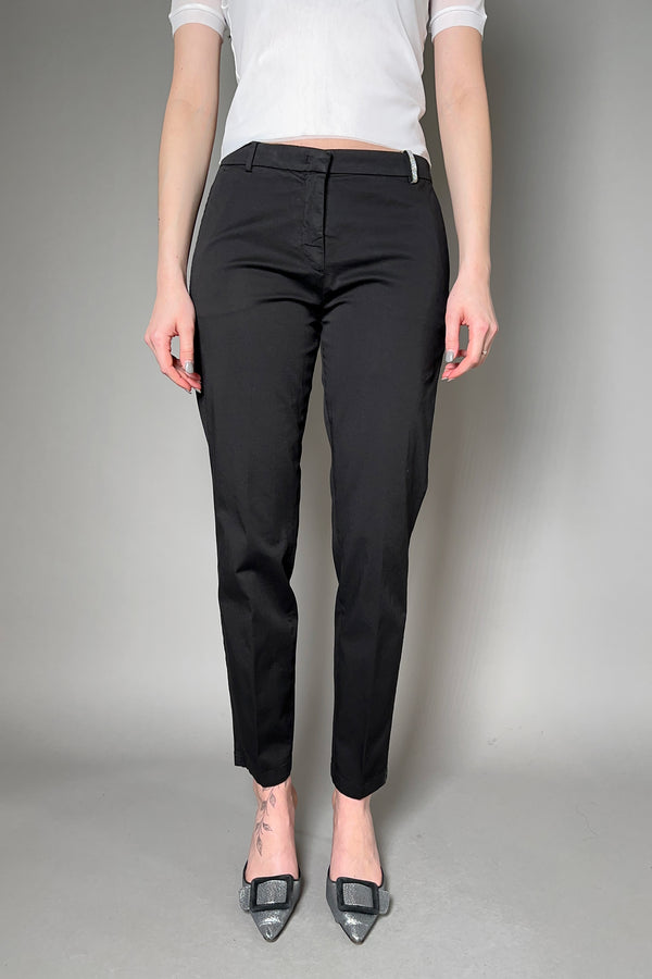 Fabiana Filippi Cropped Cotton Stretch Pants in Black