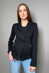 Fabiana Filippi Fitted Jersey Knit Blazer in Black