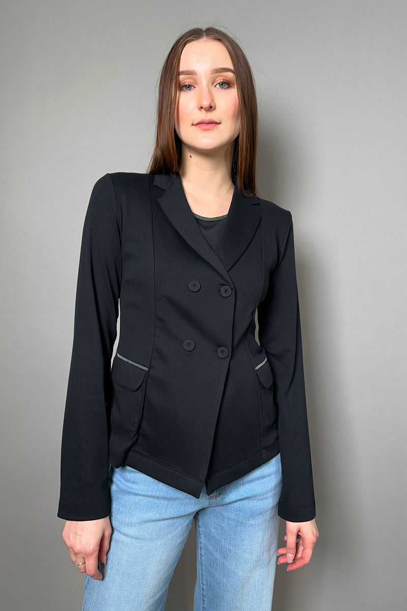 Fabiana Filippi Fitted Jersey Knit Blazer in Black