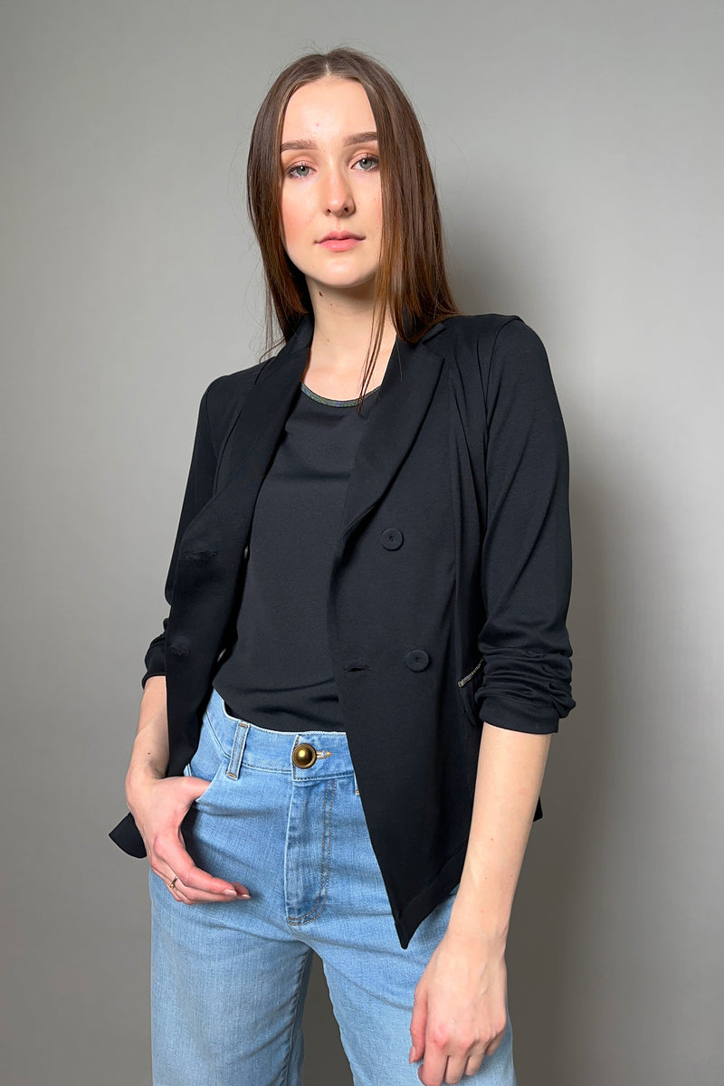 Fabiana Filippi Fitted Jersey Knit Blazer in Black