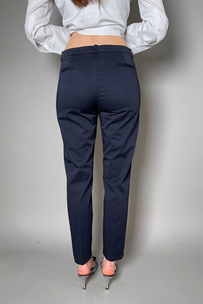 Fabiana Filippi Cropped Cotton Stretch Pants in Navy