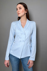 Fabiana Filippi Fitted Jersey Knit Blazer in Azure