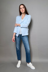 Fabiana Filippi Fitted Jersey Knit Blazer in Azure