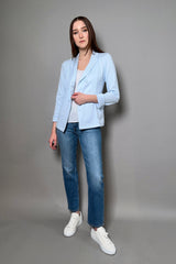 Fabiana Filippi Fitted Jersey Knit Blazer in Azure