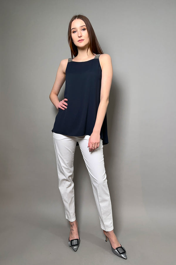 Fabiana Filippi Cropped Cotton Stretch Pants in White