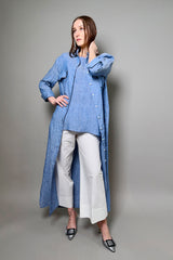 Fabiana Filippi Linen Trapeze Top with Brilliant Straps in light "Blue Jeans"