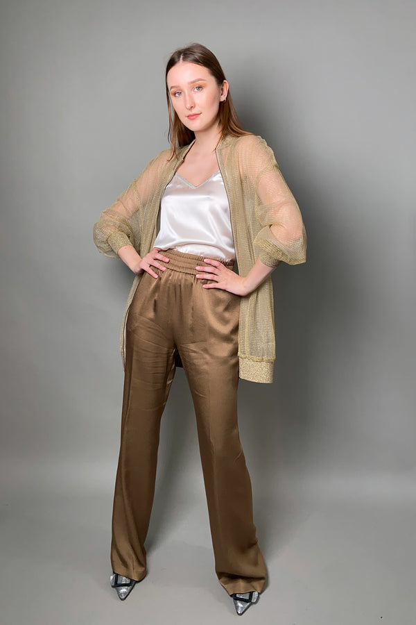 Fabiana Filippi Crepe De Chine Pants in Bronze