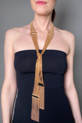 Fabiana Filippi Brilliant Scarf Necklace in Gold