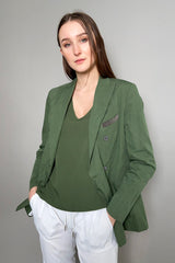 Fabiana Filippi Tank Top with Brilliant Neck in Moss