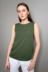 Fabiana Filippi Tank Top with Brilliant Neck in Moss