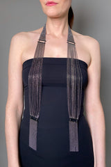 Fabiana Filippi Brilliant Scarf Necklace in Gun Metal