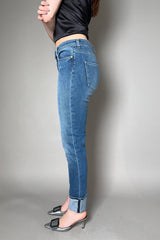 Fabiana Filippi Stone Wash Jeans with Upturned Cuff and Brilliant Beading Detail