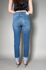 Fabiana Filippi Stone Wash Jeans with Upturned Cuff and Brilliant Beading Detail