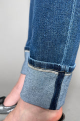 Fabiana Filippi Stone Wash Jeans with Upturned Cuff and Brilliant Beading Detail