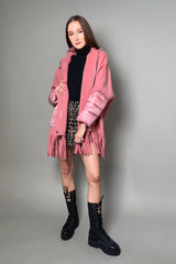 Ermanno Scervino Firenze Wool Jacket with Fringe Detail in Pink